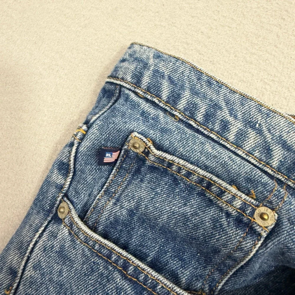 Vintage Polo Jeans Co Ralph Lauren Shorts Men's 42 Blue USA Flag Embroidered y2k